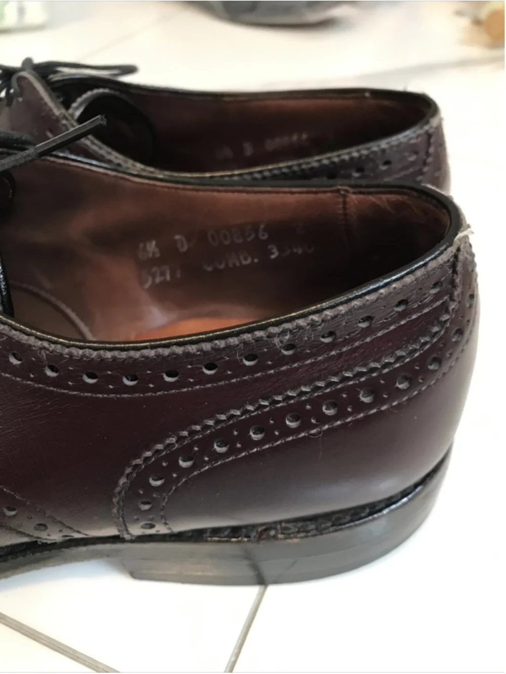 Allen Edmonds Burgundy Leather Lexington Cap Toe Lace Up Oxford Shoes 6.5